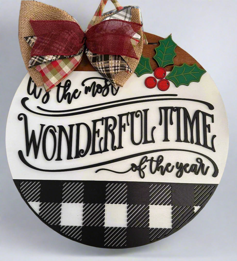 Christmas Its The Most Wonderful Time Door Hanger