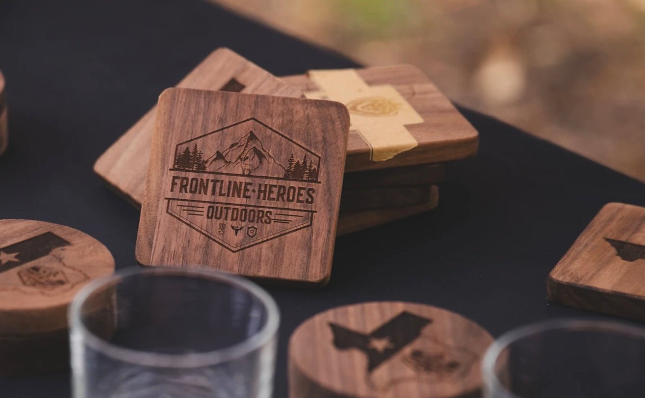 Engraved Walnut Coaster