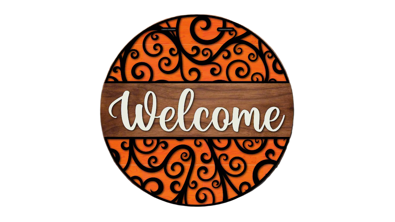 Welcome Flourish Door Hanger