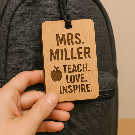 Personalized Wooden Backpack Tag for Kids