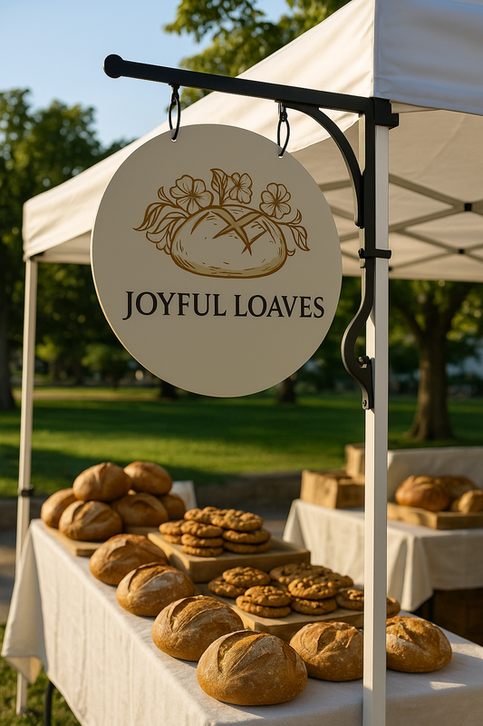 Custom Tent Sign + Bracket Set