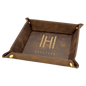6" x 6" Rustic/Gold Laserable Leatherette Snap Up Tray