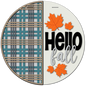 Hello Fall Side Plaid Door Hanger