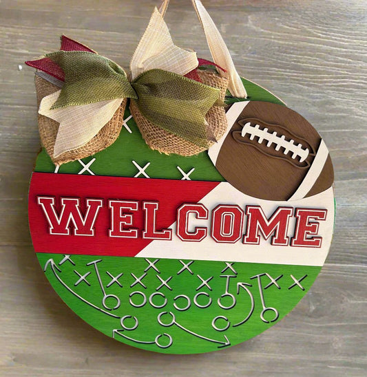 Welcome Football Play Door Hanger