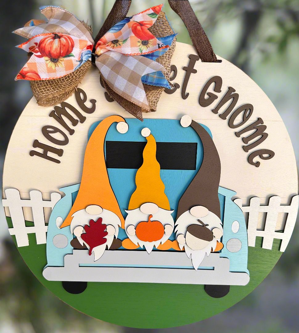 Fall Home Sweet Gnome Truck Door Hanger