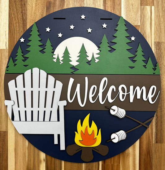 Starry Nights Campfire Door Hanger