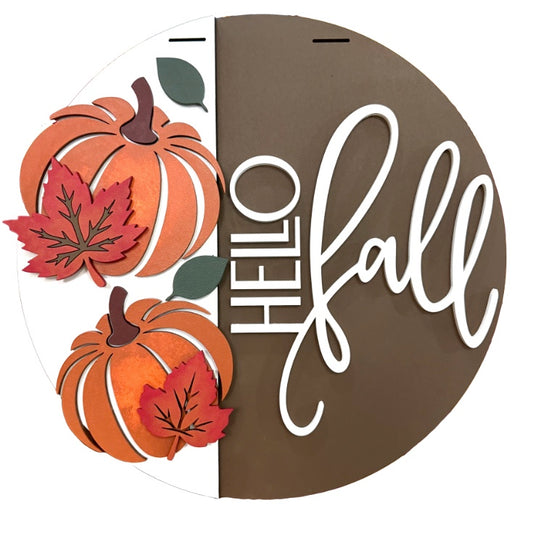 Hello Fall Rustic Pumkin