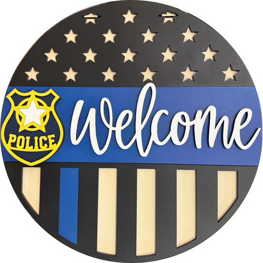 Welcome Police American Flag