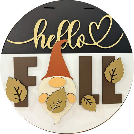 Hello Fall Gnome & Leaves
