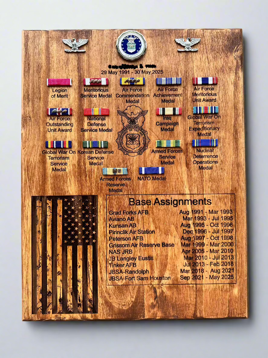 Military Ribbon Display Custom sign Eduardo Pico Designs 