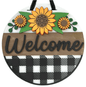 Spring Welcome Plaid Sunflower Eduardo Pico Designs 