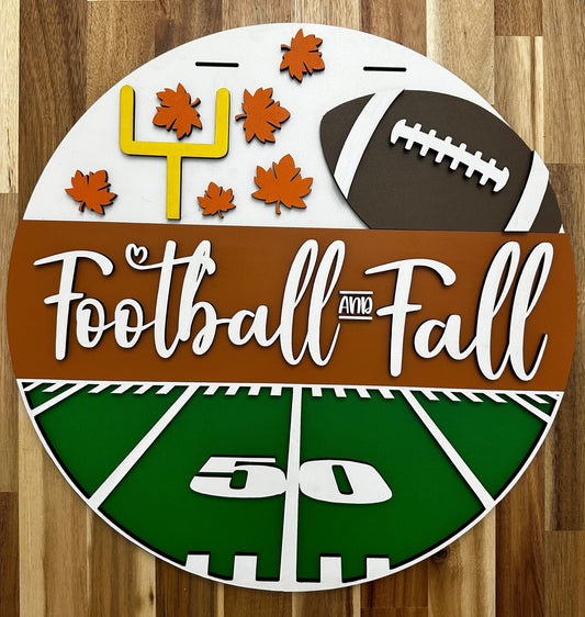 Welcome Football 50 Yard Line Door Hanger Handcrafted Finished Door Hanger Eduardo Pico Designs 