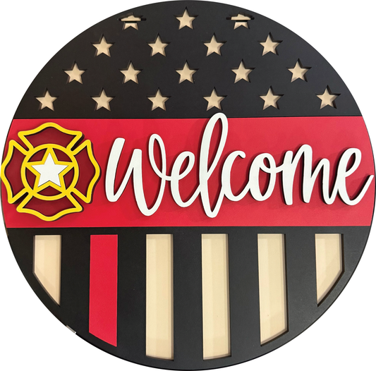 Welcome Firefighter American Flag